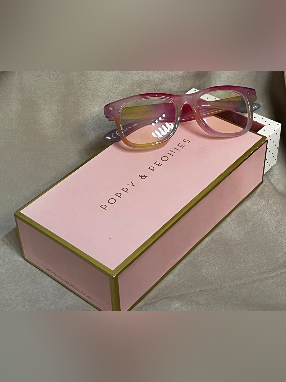 Poppy & Peonies glasses for girls